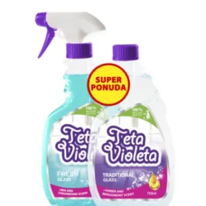 Sredstvo za čišćenje stakla VIOLETA Fresh+refil 750ml+750ml