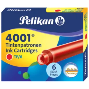 Patrone za naliv pero PELIKAN crvene - 6/1