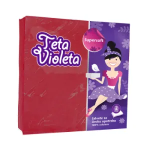 Salvete VIOLETA dvoslojne crvene 33*33 - 50/1