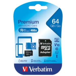 Memorijska kartica mikro sa adapterom VERBATIM Class10 64GB