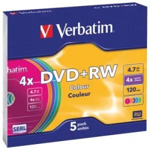 DVD+RW VERBATIM Colour Slim 4.7GB 5/1