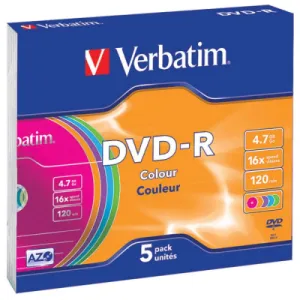 DVD-R VERBATIM Colour Slim 4.7GB 5/1