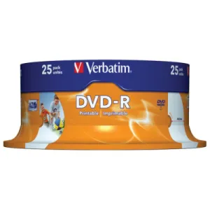 DVD-R VERBATIM Printable Spindle 4.7GB 25/1