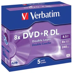 DVD+R VERBATIM Double Layer Printable Jewel 8.5GB 1/1