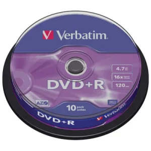 DVD+R VERBATIM Matt Silver Spindle 4.7GB 10/1