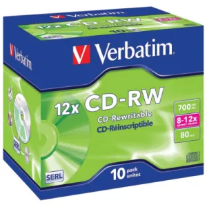CD-RW VERBATIM Hi-Speed Jewel 700MB 1/1