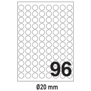 Etikete FI 20 (1 list - 96 etiketa) A4 - 100/1