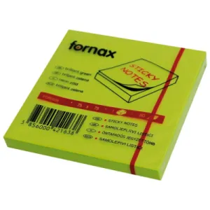 Post-it note blok FORNAX 75*75 80L - neon zeleni