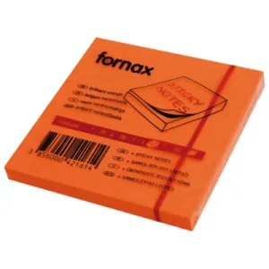 Post-it note blok FORNAX 75*75 80L - neon narandžasti