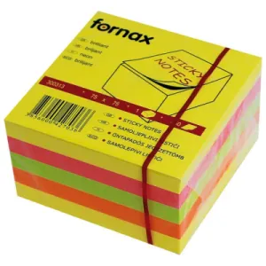Post-it note blok FORNAX 75*75 450L - neon - 5/1