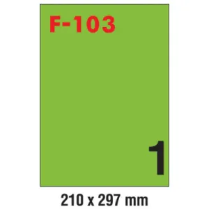 Etikete 210*297 (1 list - 1 etiketa) zelena A4 - 100/1