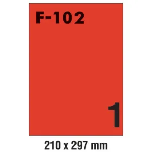 Etikete 210*297 (1 list - 1 etiketa) crvena A4 - 100/1