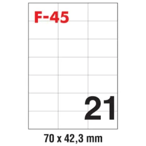 Etikete 70*42,3 (1 list - 21 etiketa) A4 - 100/1