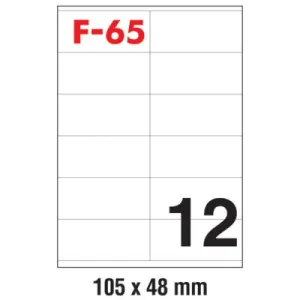 Etikete 105*48 (1 list - 12 etiketa) A4 - 100/1