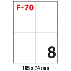 Etikete 105*74 (1 list - 8 etiketa) A4 - 100/1