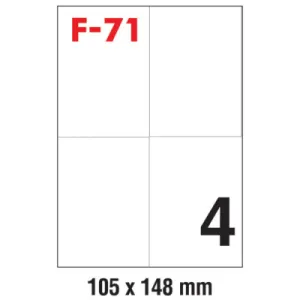 Etikete 105*148 (1 list - 4 etikete) A4 - 100/1