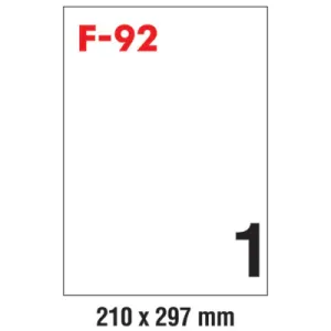 Etikete 210*297 (1 list - 1 etiketa) A4 - 100/1