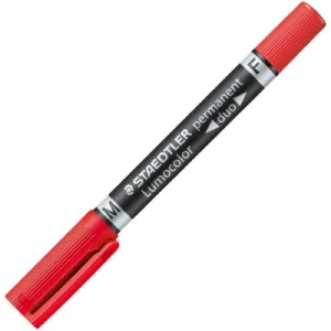 Flomaster permanentni STAEDTLER Lumocolor Duo 348 0,6mm/1,5mm crveni