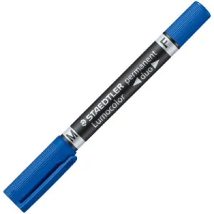 Flomaster permanentni STAEDTLER Lumocolor Duo 348 0,6mm/1,5mm plavi