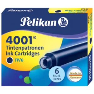 Patrone za naliv pero PELIKAN crno plave - 6/1