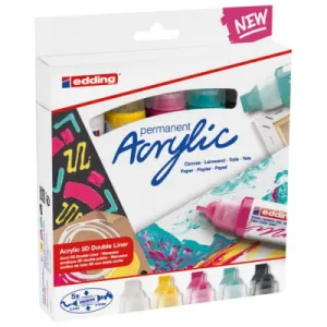 Marker akrilni EDDING E-5400 3D Double Liner ravni vrh 2-3mm/5-10mm - 5/1