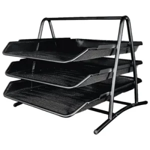 Polica za spise žičana crna - 3/1