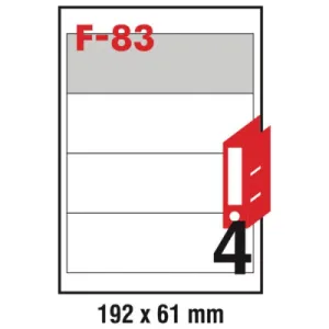 Etikete 192*61 (1 list - 4 etikete) A4 - 100/1