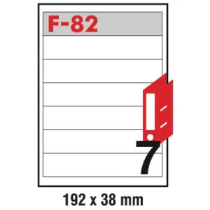 Etikete 192*38 (1 list - 7 etiketa) A4 - 100/1