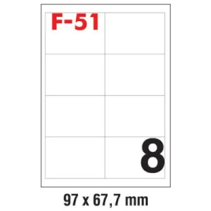 Etikete 97*67,7 (1 list - 8 etiketa) A4 - 100/1