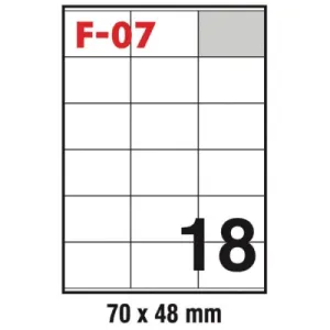 Etikete 70*48 (1 list - 18 etiketa) A4 - 100/1