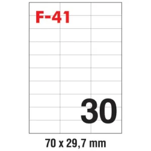 Etikete 70*29,7 (1 list - 30 etiketa) A4 - 100/1