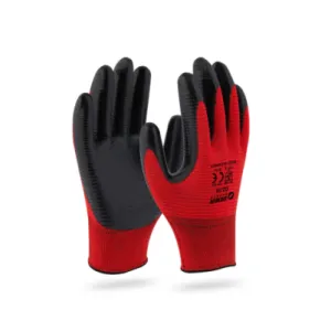 Zaštitne radne rukavice DEMIR zebra crvene