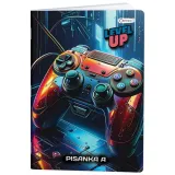 Sveska dikto CONNECT A Premium A5 sa muškim motivima i gumiranim koricama.