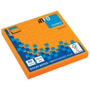 Post-it note blok karo GLOBAL NOTES 75*75 80L - narandžasti