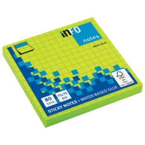 Post-it note blok karo GLOBAL NOTES 75*75 80L - zeleni