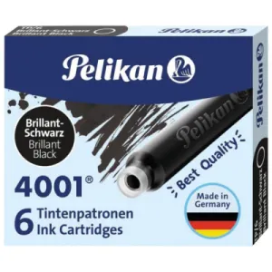 Patrone za naliv pero PELIKAN crne - 6/1