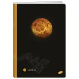 Sveska karo ELISA Planets A4 s mekim uvezom na bijelom stolu.