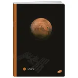 Sveska karo ELISA Planets A4 s mekim uvezom na bijelom stolu.